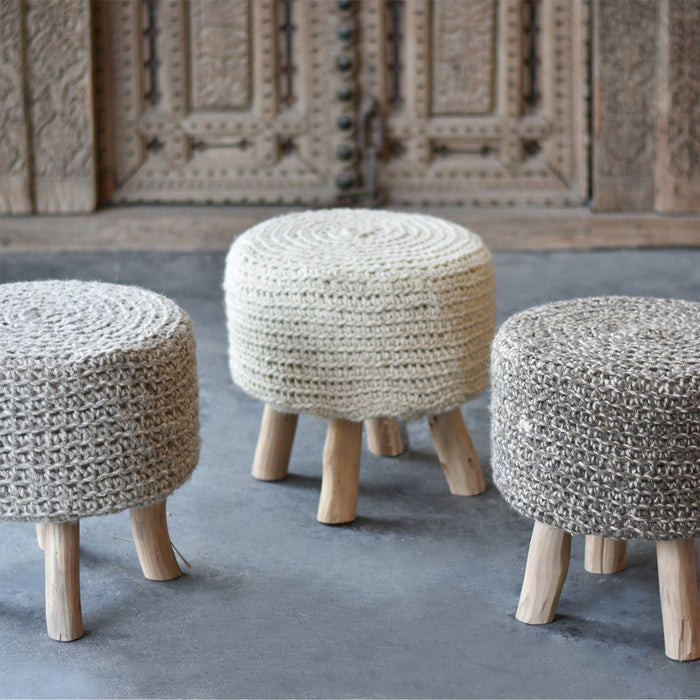 MONTANA ROUND STOOL - WOOL