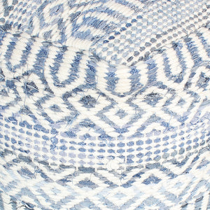 Sarah Pouf-III, Wool, DenimSarah Pouf-III, Wool, Denim, Blue,Natural White
