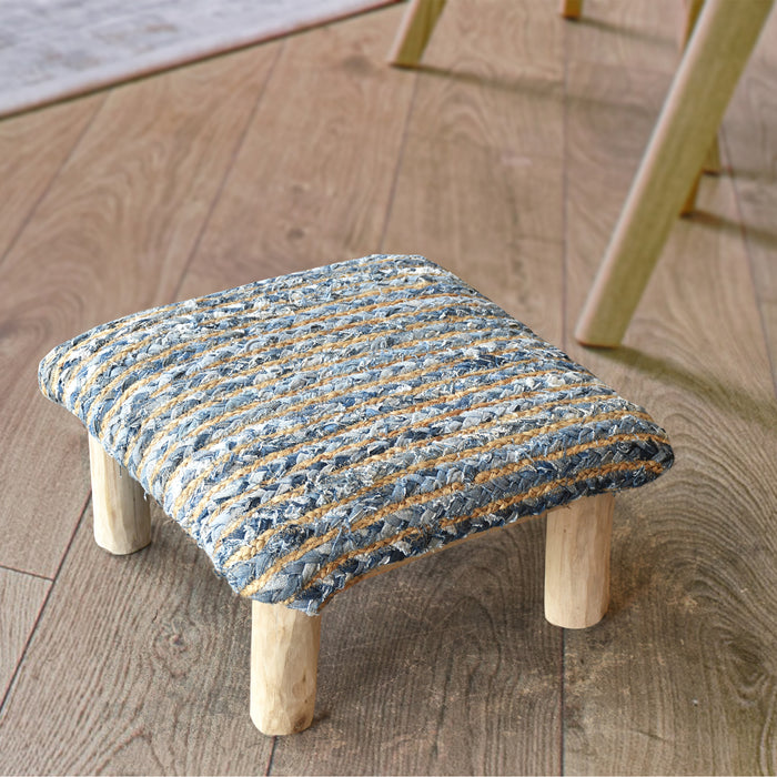 VENRAY FOOT STOOL - HEMP/ DENIM